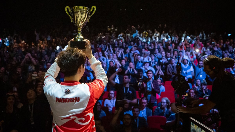 Rangchu celebrates after his monumental victory at the Tekken World Tour finals